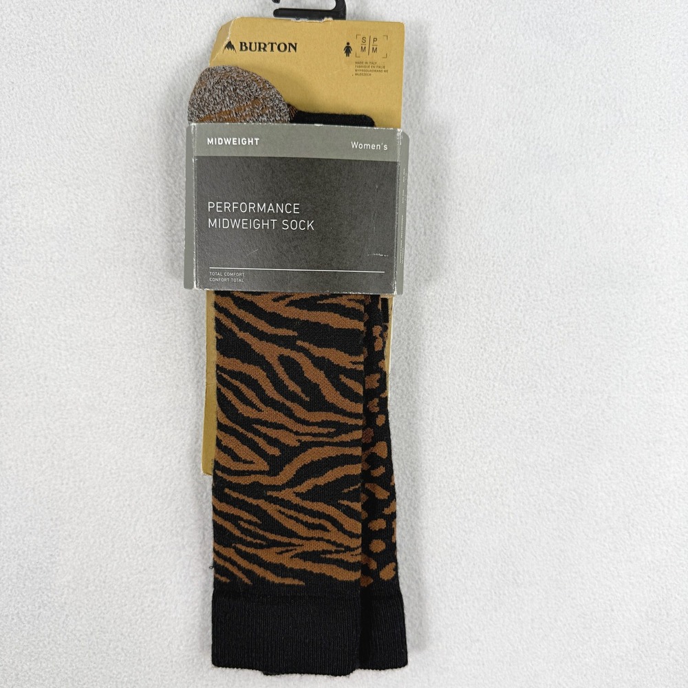 Burton Midweight Ski Socks / Size S (4 - 7) Womens / Merino Blend Animal Print